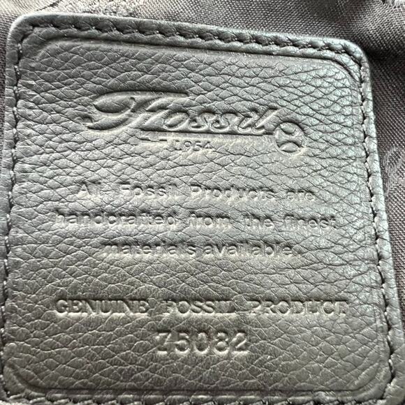 Vintage Fossil Black Pebble Leather and Nylon Crossbody Messenger Bag - Picture 9 of 14